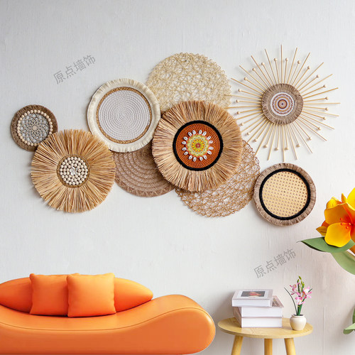 摩洛哥风格手工编织挂件装饰墙面创意装饰藤编墙面 壁挂装饰品