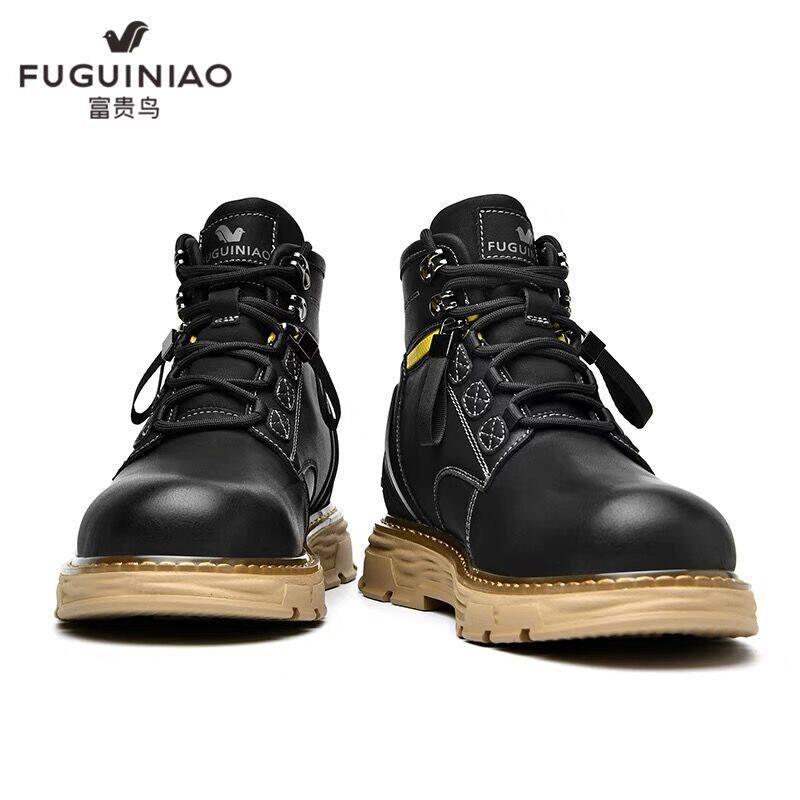 富贵鸟男靴2022秋冬款大黄靴男士新款工装马丁靴英伦皮靴软底短靴