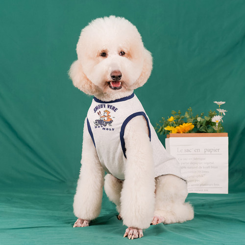 复古狗狗背心大型犬衣服夏季薄款