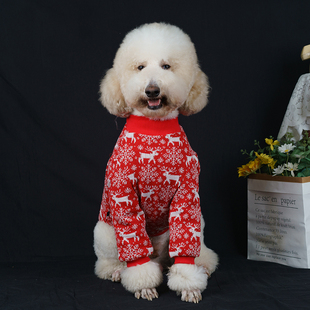 可爱中大型犬衣服狗狗毛衣秋冬保暖新年喜庆拉布拉多金毛巨贵衣服