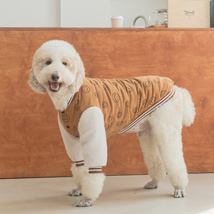 个性双面穿狗狗衣服大型犬羊羔毛外套秋冬加绒拉布拉多巨贵衣服潮