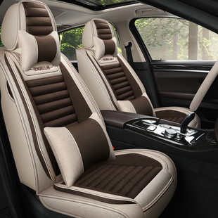 全包围亚麻布汽车座垫一汽威志V5夏利N5N7威志V2透气四季通用座套