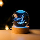 创意发光水晶球小夜灯桌面摆件生日礼物送女生闺蜜男友同学高颜值