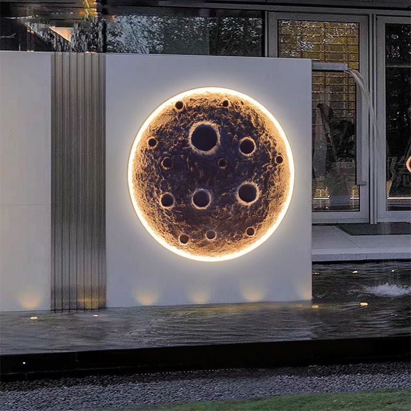 月球浮雕石膏3D立体凹凸浮雕酒吧卧室网红露营餐厅客厅装饰画定制图片