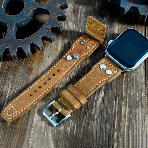 适配AppleWatch复古真皮表带