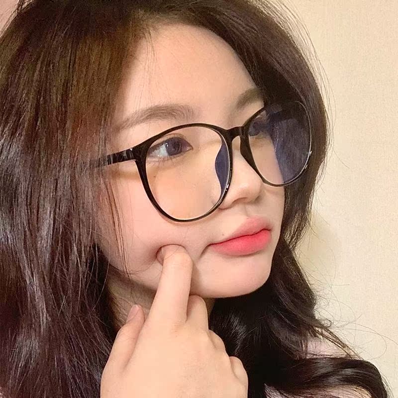 超轻近视眼镜女生大框显脸小复古日系黑色细框ins风