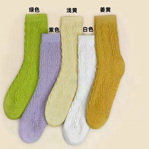 纯色保暖1双中筒日系涤纶简约女