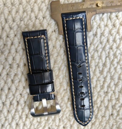 适配于沛纳海PAM01112系列牛皮panerai原装扣子24mm宽手表带配件