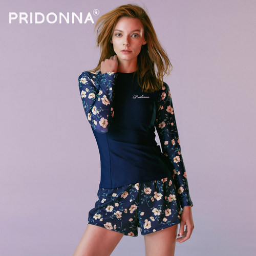温泉pridonna遮肚显瘦分体泳衣