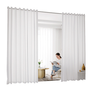 纱帘透光不透人阳台纱客厅卧室白色挂钩式飘窗遮光帘窗纱白纱窗帘