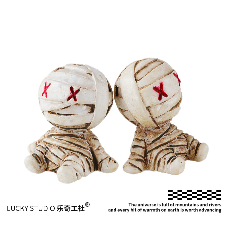 无聊了 整一个刚“出土”的木乃伊 可爱创意小摆件