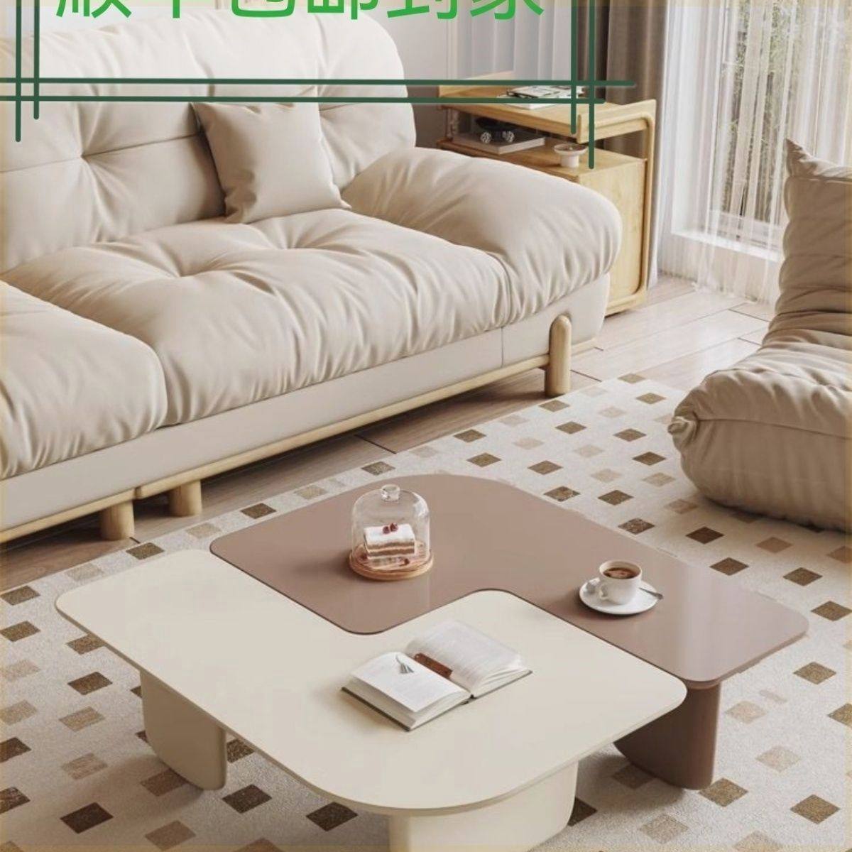 茶几客厅2024新款广东佛山小型极简中古风设计师款边几可移动法式