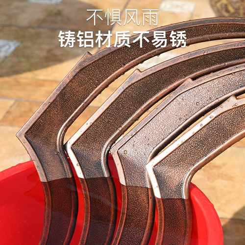 户外烧烤桌椅庭院电烤炉家用围炉煮茶别墅铸铝室外休闲大型烧烤架