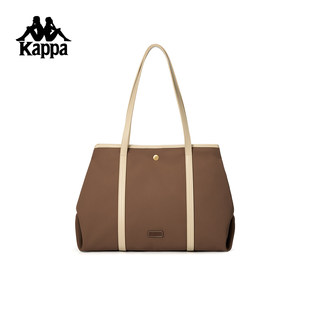 Kappa卡帕背靠背托特包女大容量焦糖色手提包休闲通勤包斜挎包包