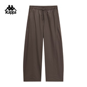 女款 弹力抽绳宽松休闲阔腿裤 女2026新款 Kappa卡帕背靠背运动长裤