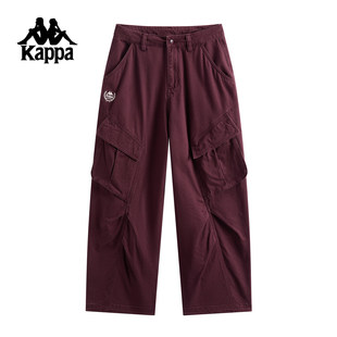 Kappa卡帕背靠背运动休闲裤女款新款宽松阔腿工装裤直筒裤子女潮