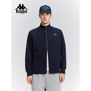 Kappa卡帕背靠背运动外套男2025秋季新款休闲针织立领开衫上衣女