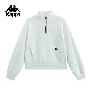 女士外套 立领针织套头衫 Kappa卡帕背靠背运动卫衣女2025新款 秋季