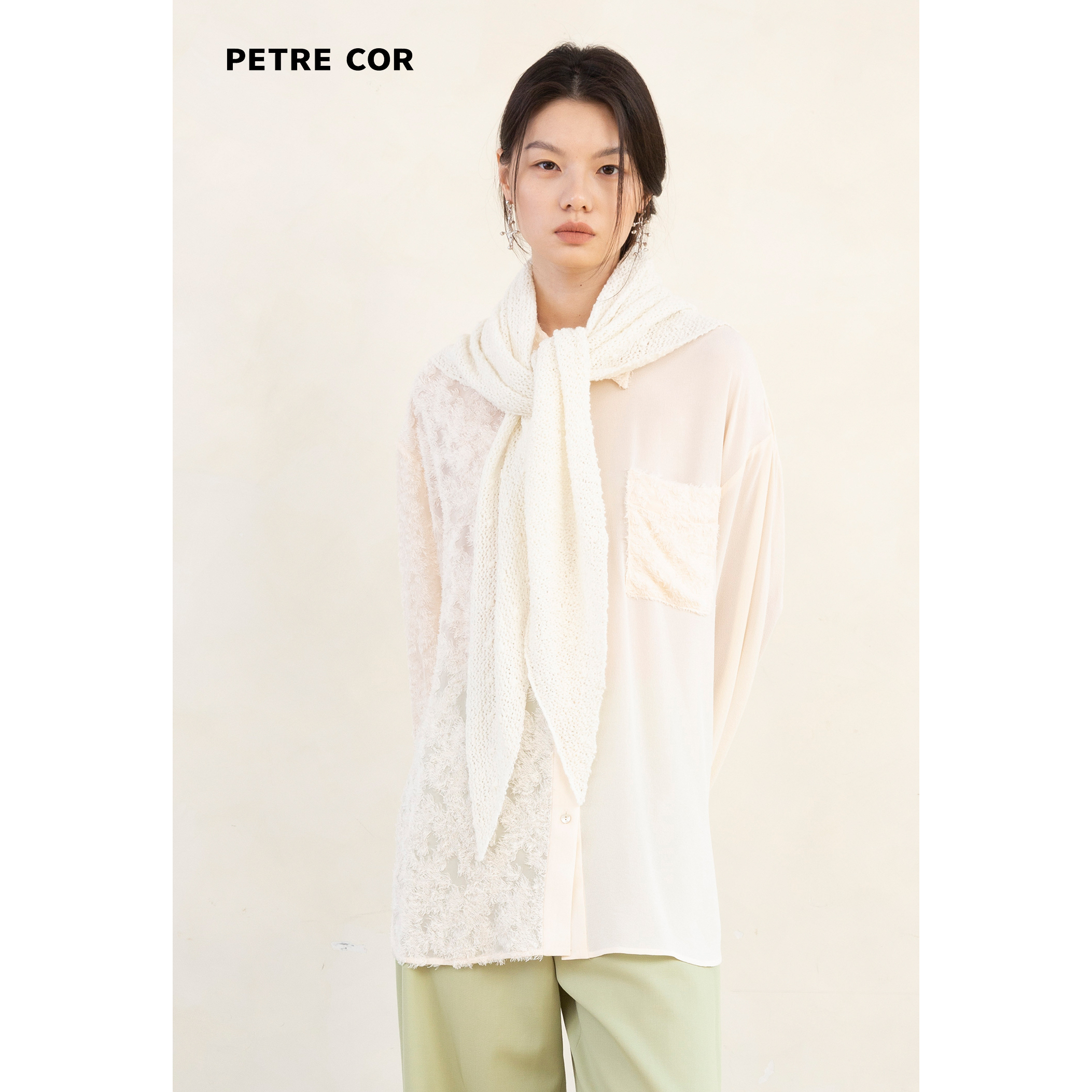 PETRE COR 独立设计师官方店25秋冬镂空点点三角巾