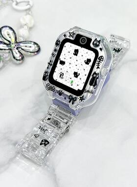 【黑色小猫】适用于华为儿童手表表带5xpro/4x新耀4pro树脂卡通3p