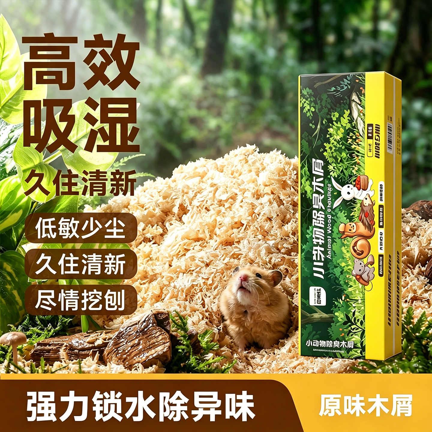 仓鼠的木屑垫料四季通用白杨刨花金丝熊纸棉除臭无尘刨挖造景夏天