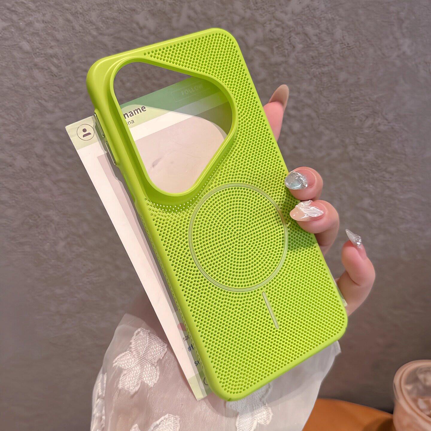 适用苹果华为Pura80Ultra手机壳p80pro+散热新款pura70超薄磨砂大孔mate70多巴胺网孔高级感60pro十轻薄硬壳