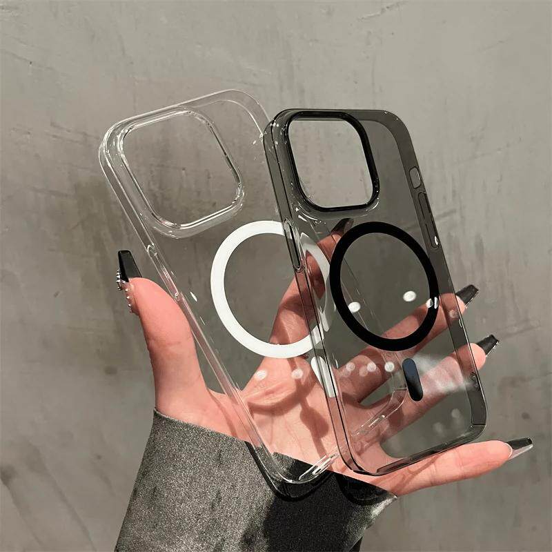 不发黄MagSafe磁吸苹果15pro手机壳新款16适用iPhone14ProMax透明13高级感全包15plus防摔12保护套超薄男女硬