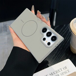 适用三星s25ultra手机壳磁吸s24ultra新款s23ultra超薄磨砂s25+大孔轻薄s22高级感plus简约小众s24保护硬壳