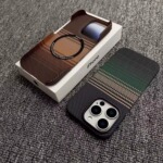 超薄半包散热凯夫拉纹适用苹果16promax磁吸手机壳iPhone15Pro碳纤维纹14/13肤感磨砂12pm男女保护套ip16plus