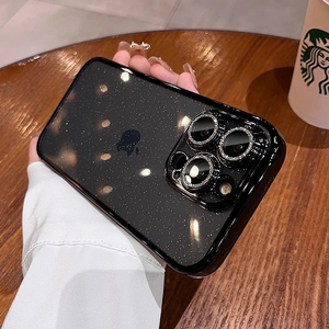 星空闪粉适用苹果15promax手机壳新款女带镜头膜iphone13全包防摔14pro钛灰透明13pro高级感小众12pm软硅胶女