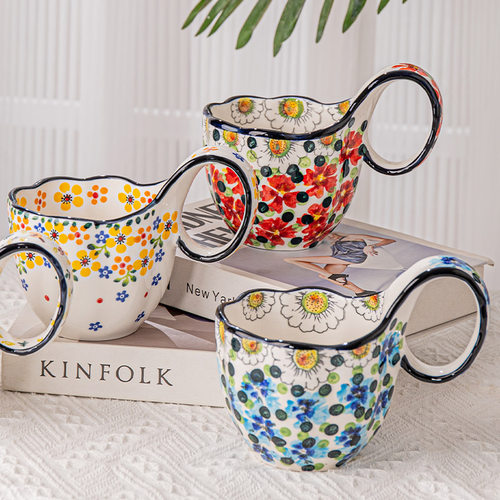 陶瓷曲把杯马克杯咖啡杯牛奶杯