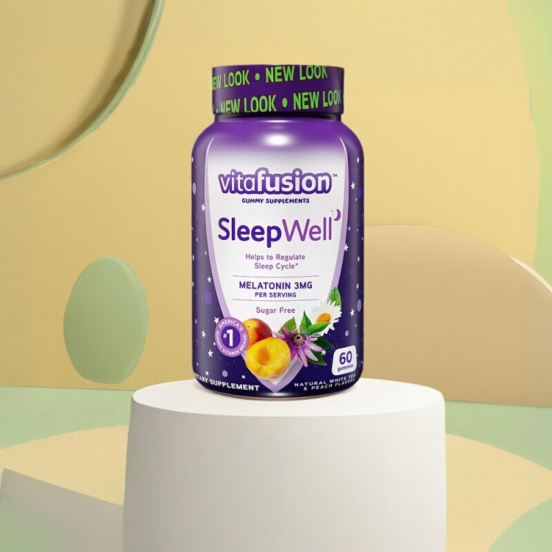 正品美国进口vitafusion褪黑素软糖睡眠软糖睡眠片倒时差助眠安瓶