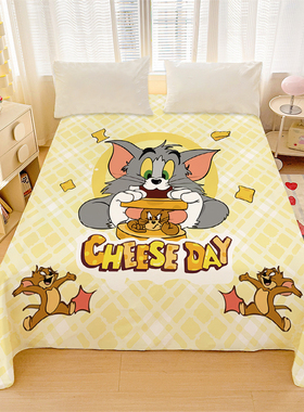 全棉卡通猫和老鼠床单单件汤姆和杰瑞纯棉儿童床品宿舍单人被褥单