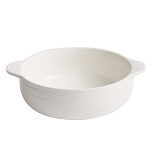 双耳汤碗家用防烫白色条纹大碗日式陶瓷泡面碗创意汤盆高级感深碗