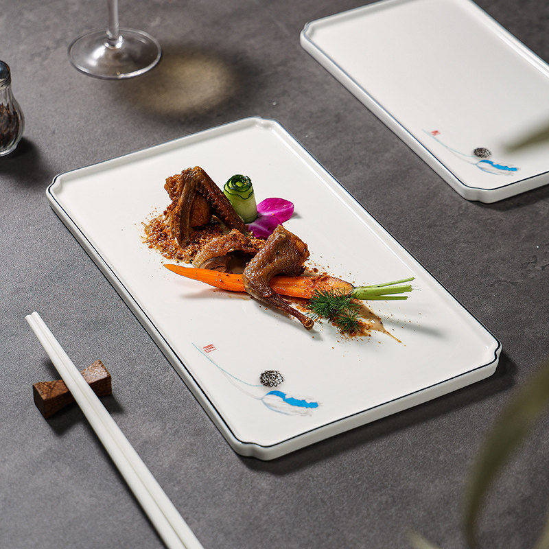 长方形西餐餐盘牛排盘子高级感