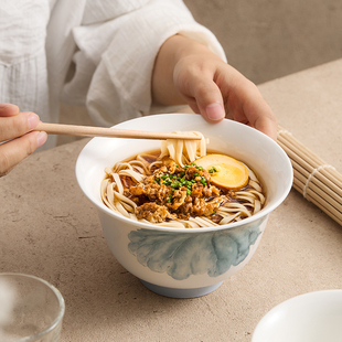 轻奢高颜值小碗 面碗商用酒店蟹黄面碗会所饭店高颜值餐具汤碗中式