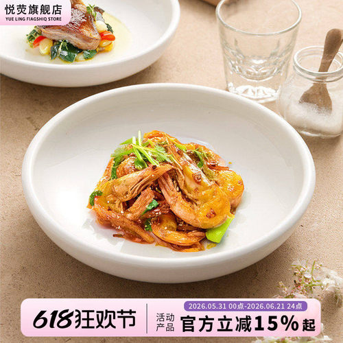 白色盘子高级感深盘菜盘鱼头盘