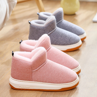 厚底防滑冬季保暖棉拖鞋全包跟男女室内家居月子鞋带后跟加绒棉鞋