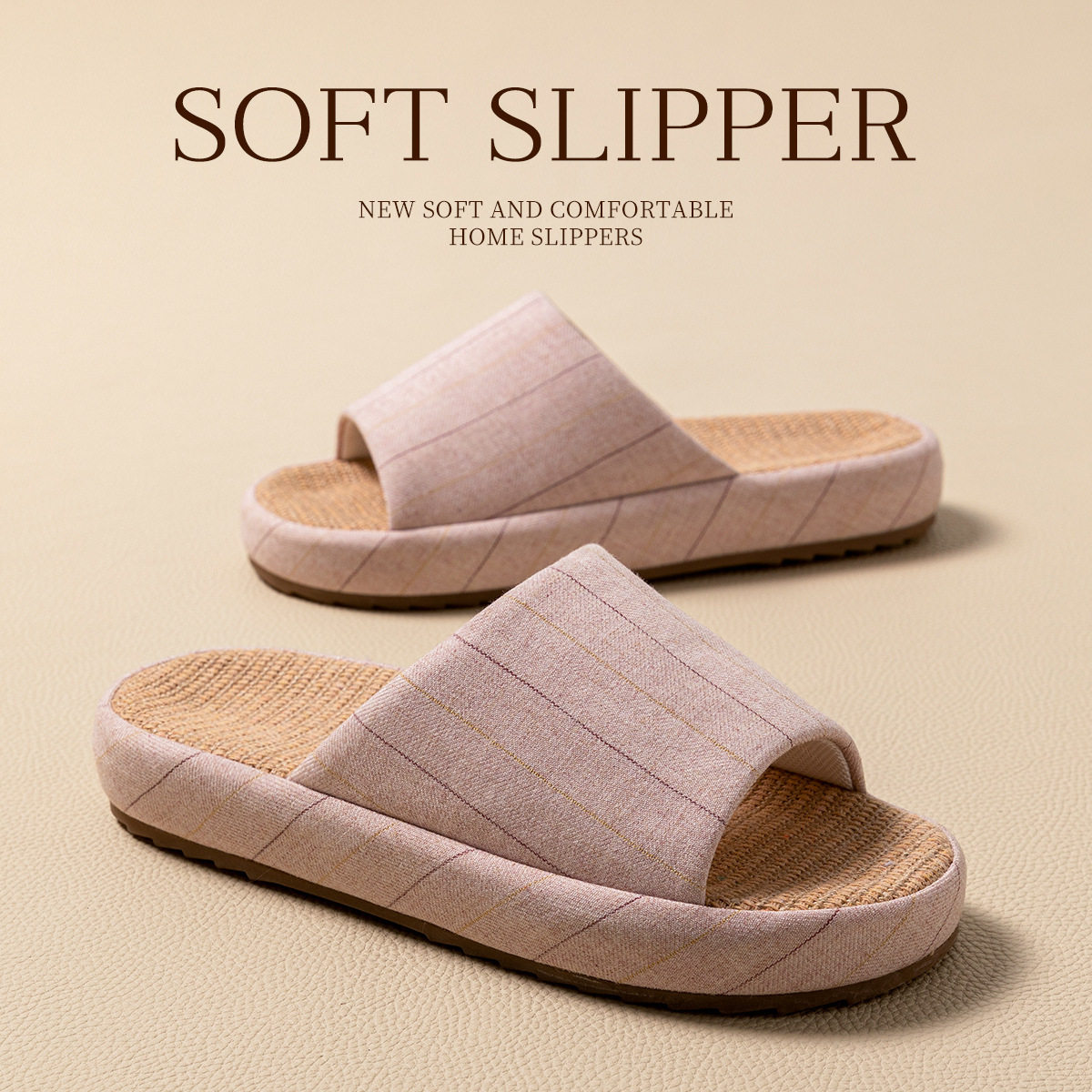 开口拖鞋女士春秋室内家居轻音居家用四季棉麻布拖鞋男士新款冬夏