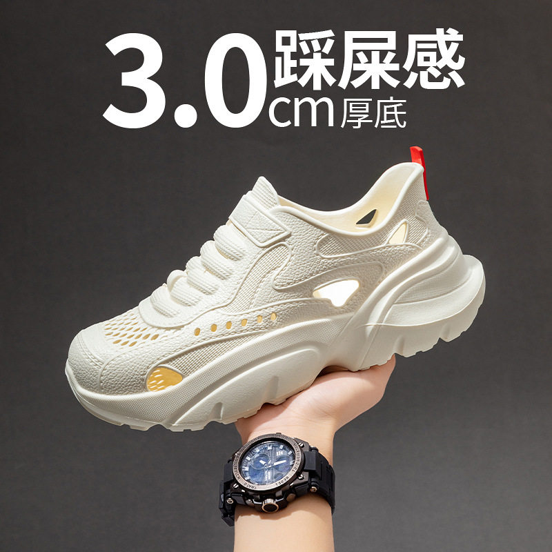 日本新品男士防滑洞洞鞋穿2026夏季外穿柔软厚底凉拖鞋镂空涉水鞋,流行男鞋,洞洞鞋,淘宝优惠券,粉丝福利购,淘宝优惠卷