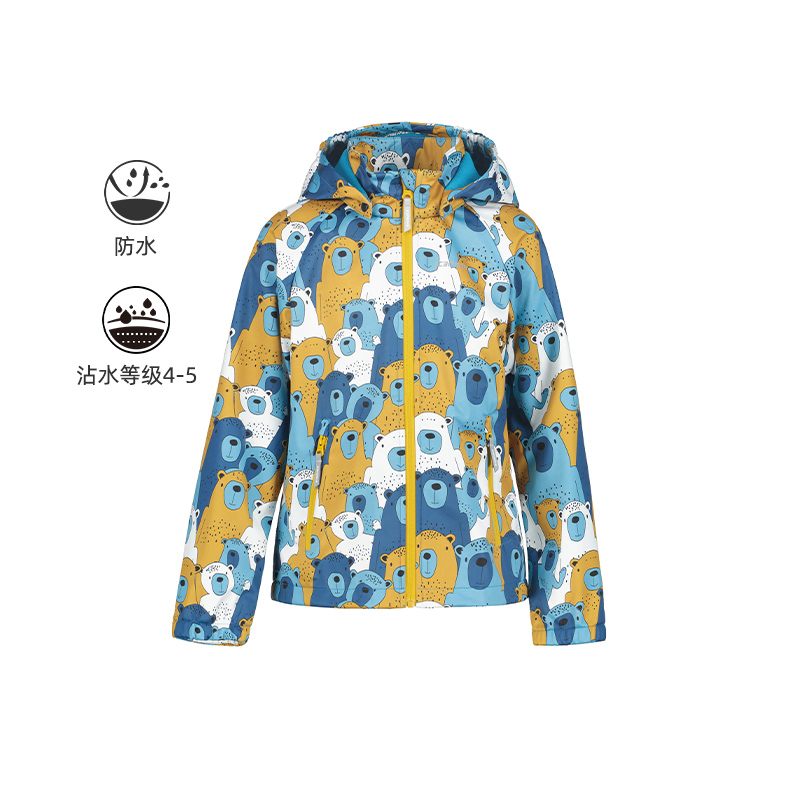 ICEPEAK艾斯匹克2025春秋新户外卡通印花防泼水软壳夹克儿童男女