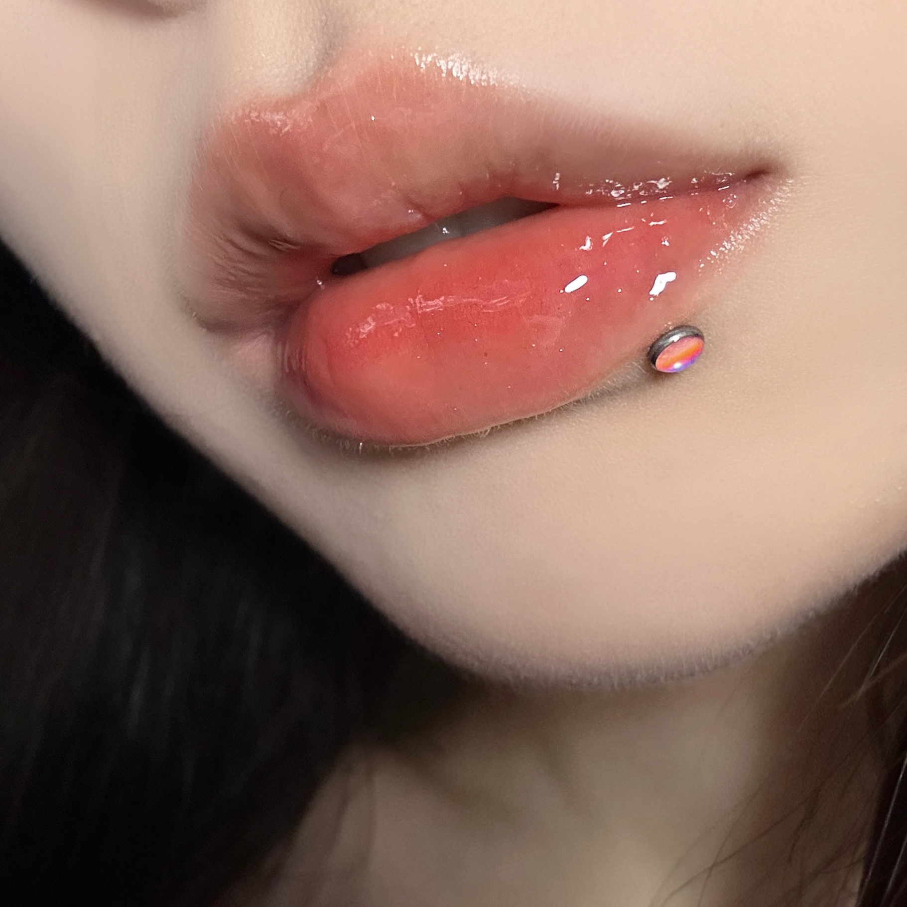 Raccon浣熊 亮闪闪 内螺纹唇钉 爆闪甜欲耳骨钉 欧美辣妹穿刺饰品