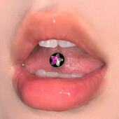 钛钢舌钉爆闪外螺纹小众辣妹个性 Raccon浣熊 炫光星星 穿孔饰品