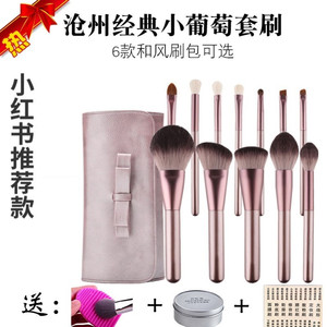 沧州化妆刷原产地受受小狼小葡萄化妆刷套装初学者平价化妆工具刷