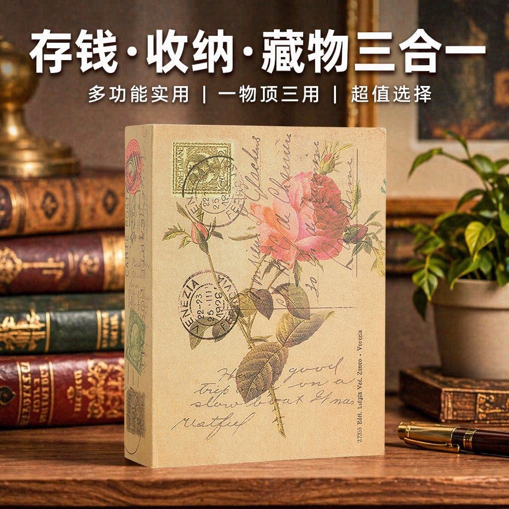 书本密码带锁可存可取存钱罐图片
