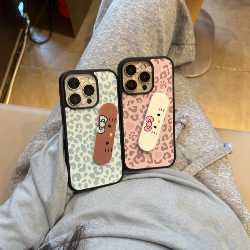 蓝粉辣妹豹纹iPhone17ProMax肤感手机壳13/14plus磨砂16/15Pro高颜值11情侣款12pro创可贴支架x/xs防摔保护套