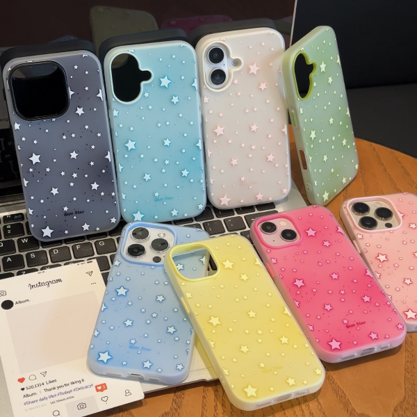 多巴胺星星iPhone17ProMax二合一果冻手机壳13/14plus华为16/15Pro小米红米7/8荣耀11/12p高级x/xs防摔保护套