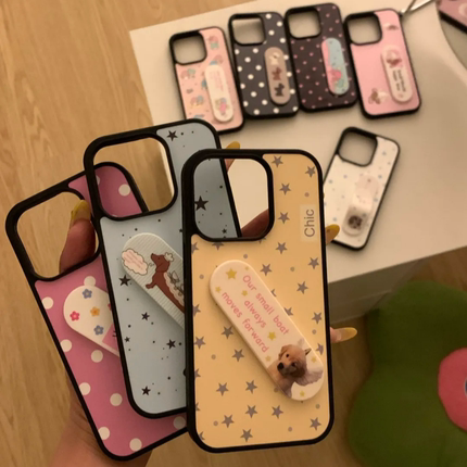 韩系波点合集iPhone17ProMax肤感手机壳13/14plus创可贴支架16/15Pro亮面11情侣12pro博主同款x/xs防摔保护套