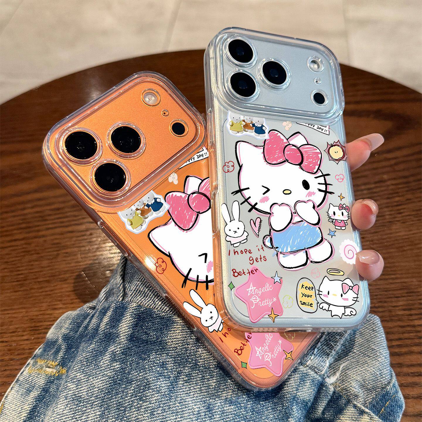 卖萌凯蒂猫iPhone17ProMax精孔手机壳13/14plus华为16/15Pro红小米7情侣款8网红爆款11/12荣耀x/xs防摔保护套