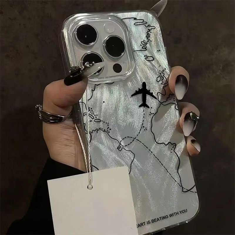 飞机航空图iPhone17ProMax羽纱手机壳13/14plus华为16/15Pro小米红米7/8p不撞款11/12p荣耀x/xs/xr防摔保护套